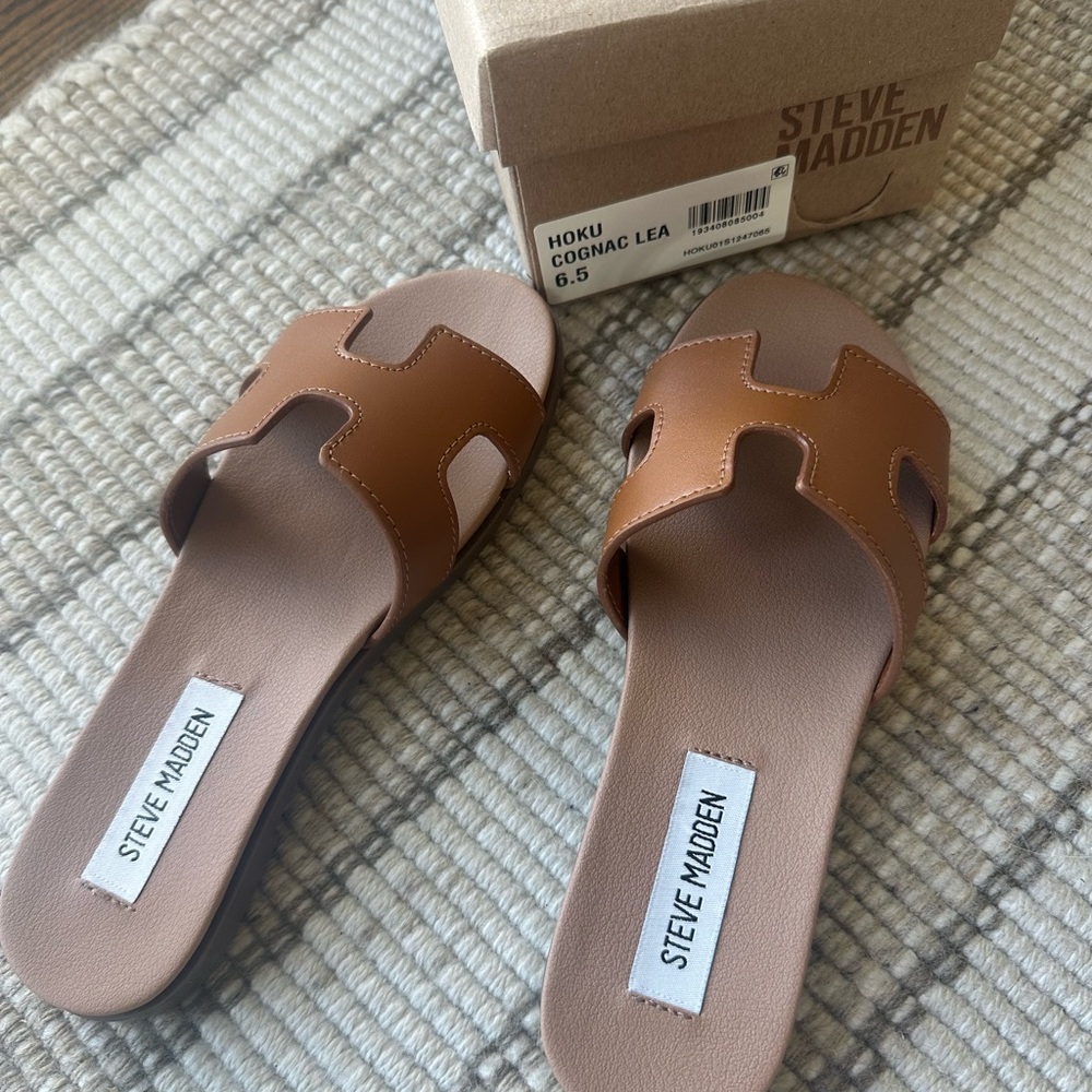 Steve Madden Brown Sandals H-Shaped Cutout